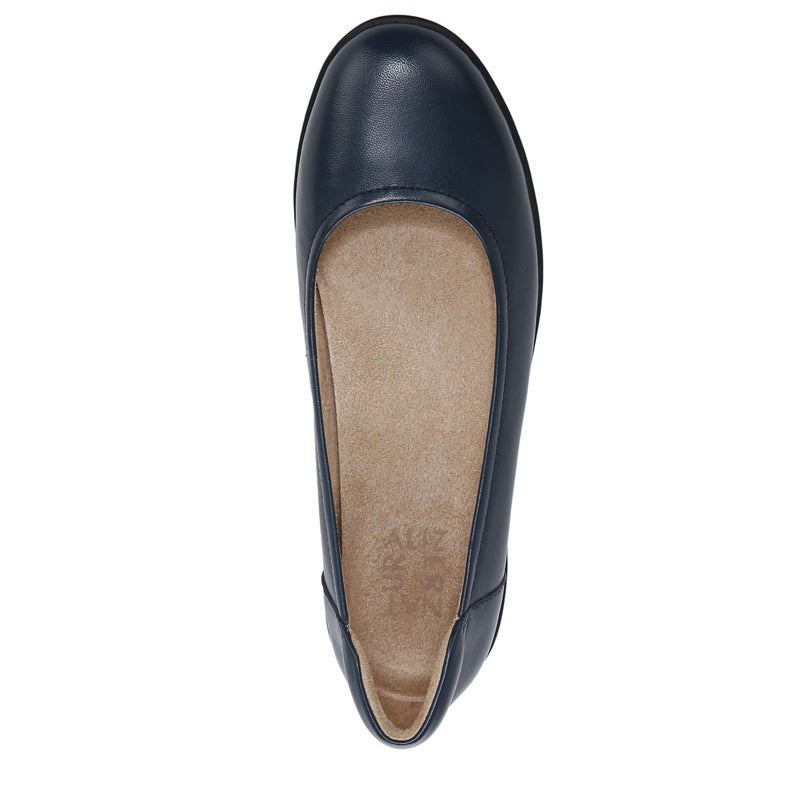 Naturalizer Womens Flexy Comfortable Slip On Round Toe Ballet Flats ,Navy Leather,8 W US - Image 5